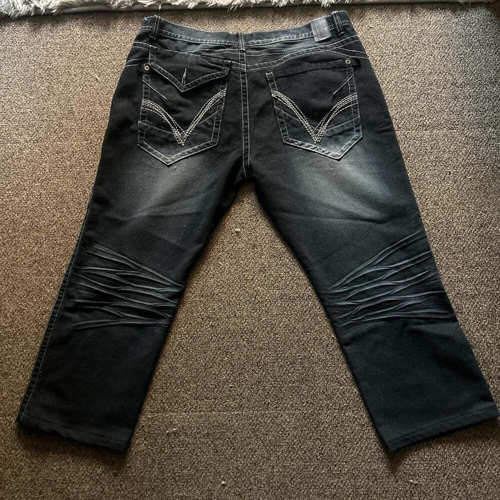 Vintage MO7 Premium Denim Y2K Baggy Black Jeans - Men's 42x32